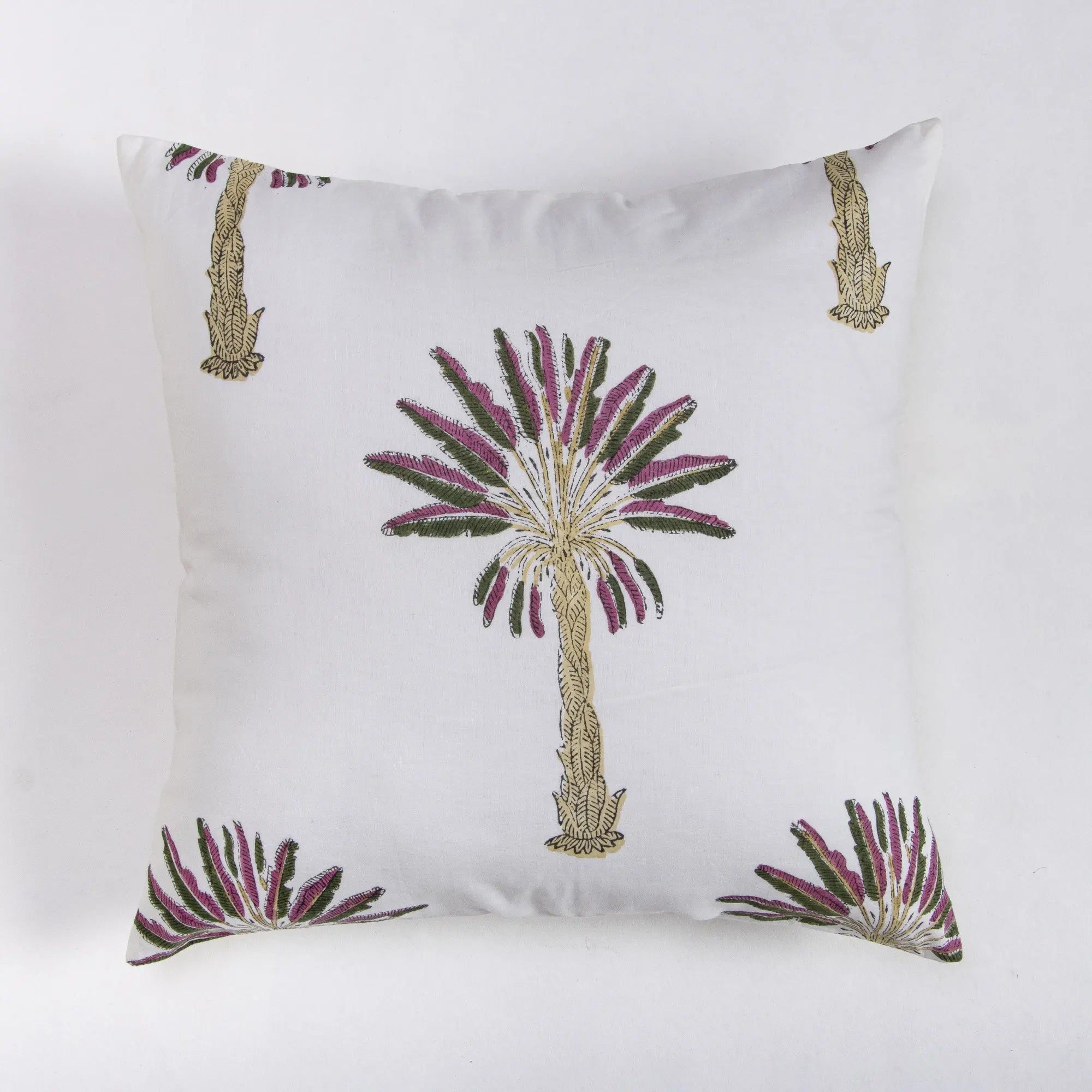 Palm Hand Block Printed Cotton Big Size Cushion Covers